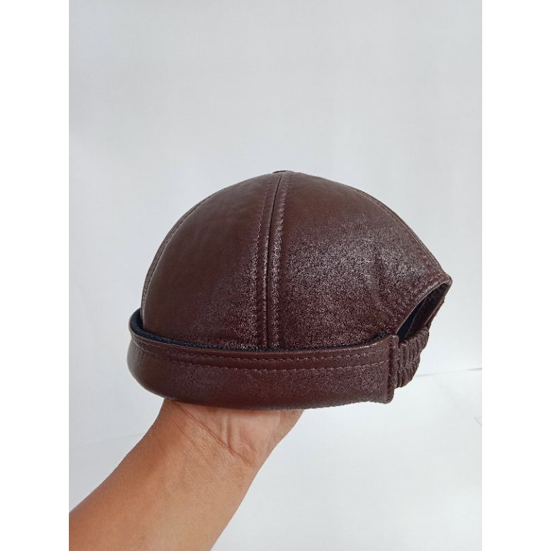 Topi Kulit Pria Coklat/peci kulit