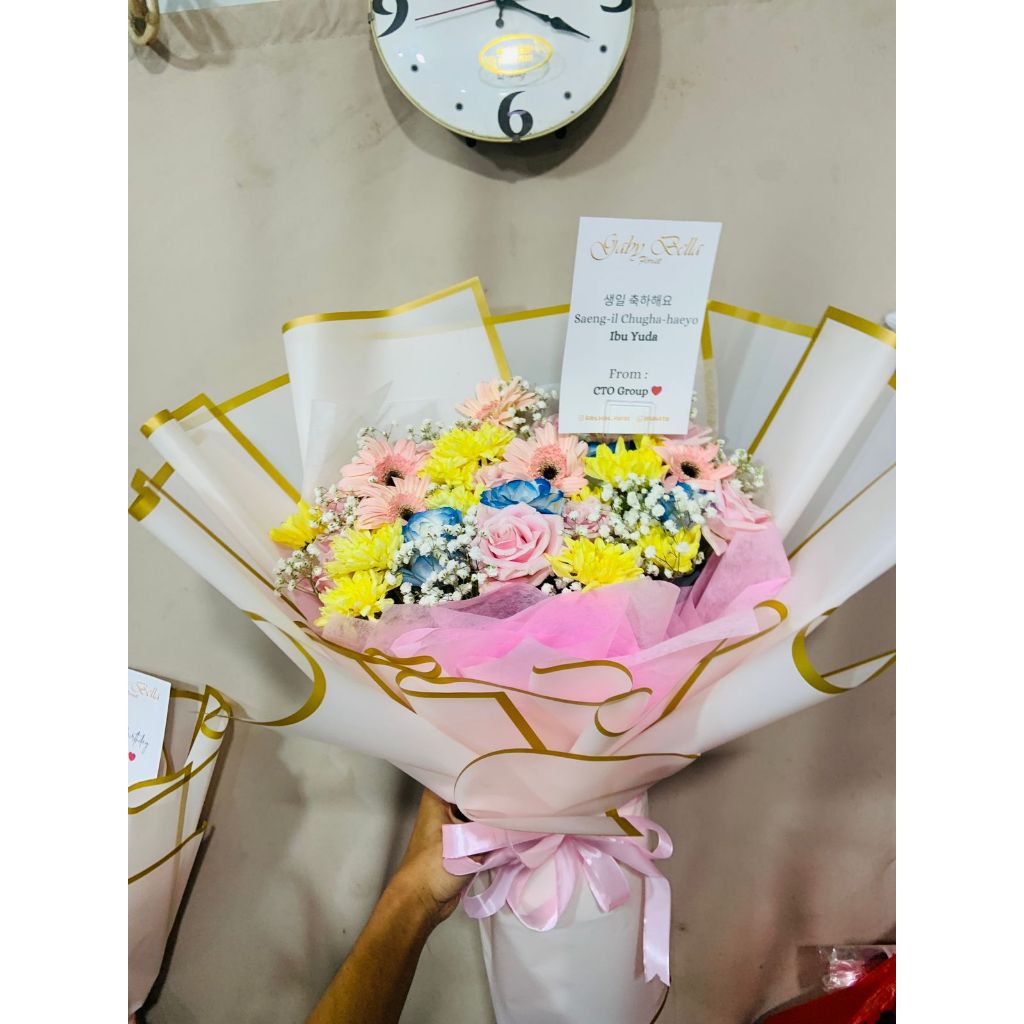 Buket Bunga korean buket buket ultah bunga mawar putih birthday bouquet buket mawar kuning bunga ann