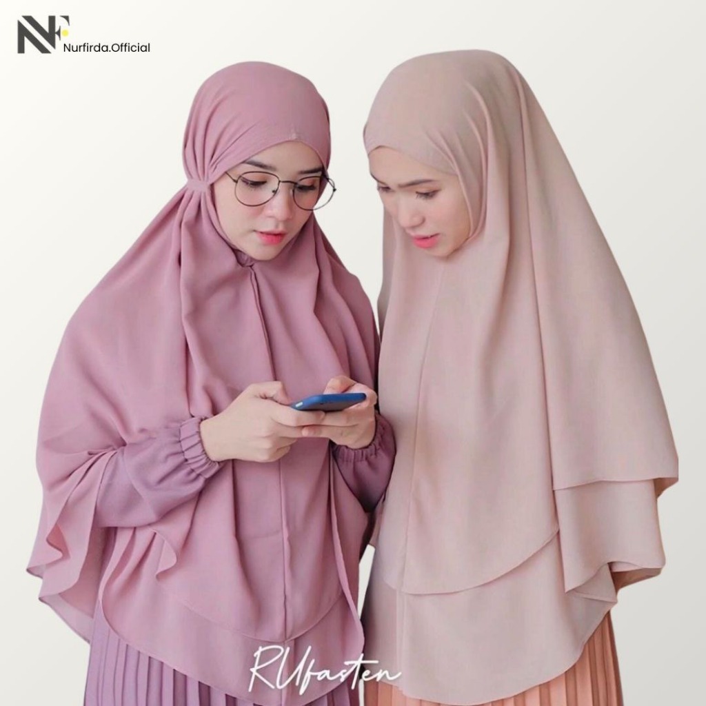Khimar Niqab Cadar Humaira 2 Layer Syari Bahan Ceruti Kerudung Non Pet Tali Hijab Instan Kerudung