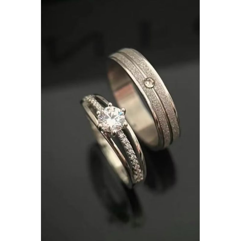 cincin nikah berlian banjar emas putih mewah