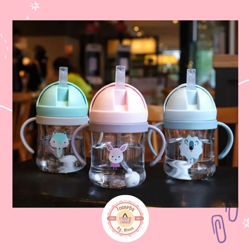 Training Cup Botol Minum 250ML Bayi 6 Bulan Sampai Anak 5 Tahun Anti Tumpah Dan Tersedak 360 Derajat