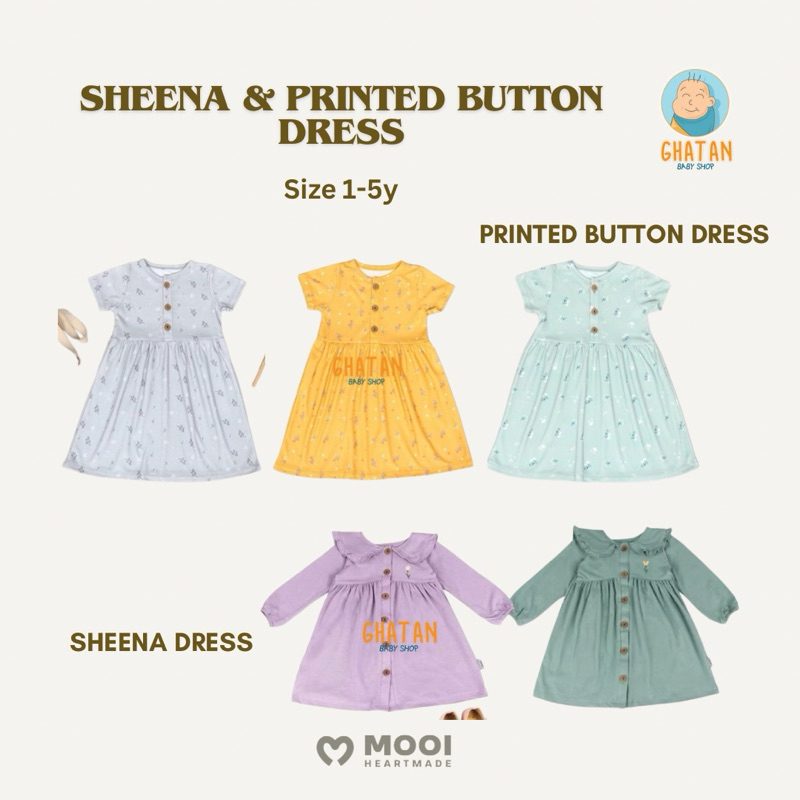 Mooi Dress Anak Perempuan Sheena Dress & Printed Button Dress