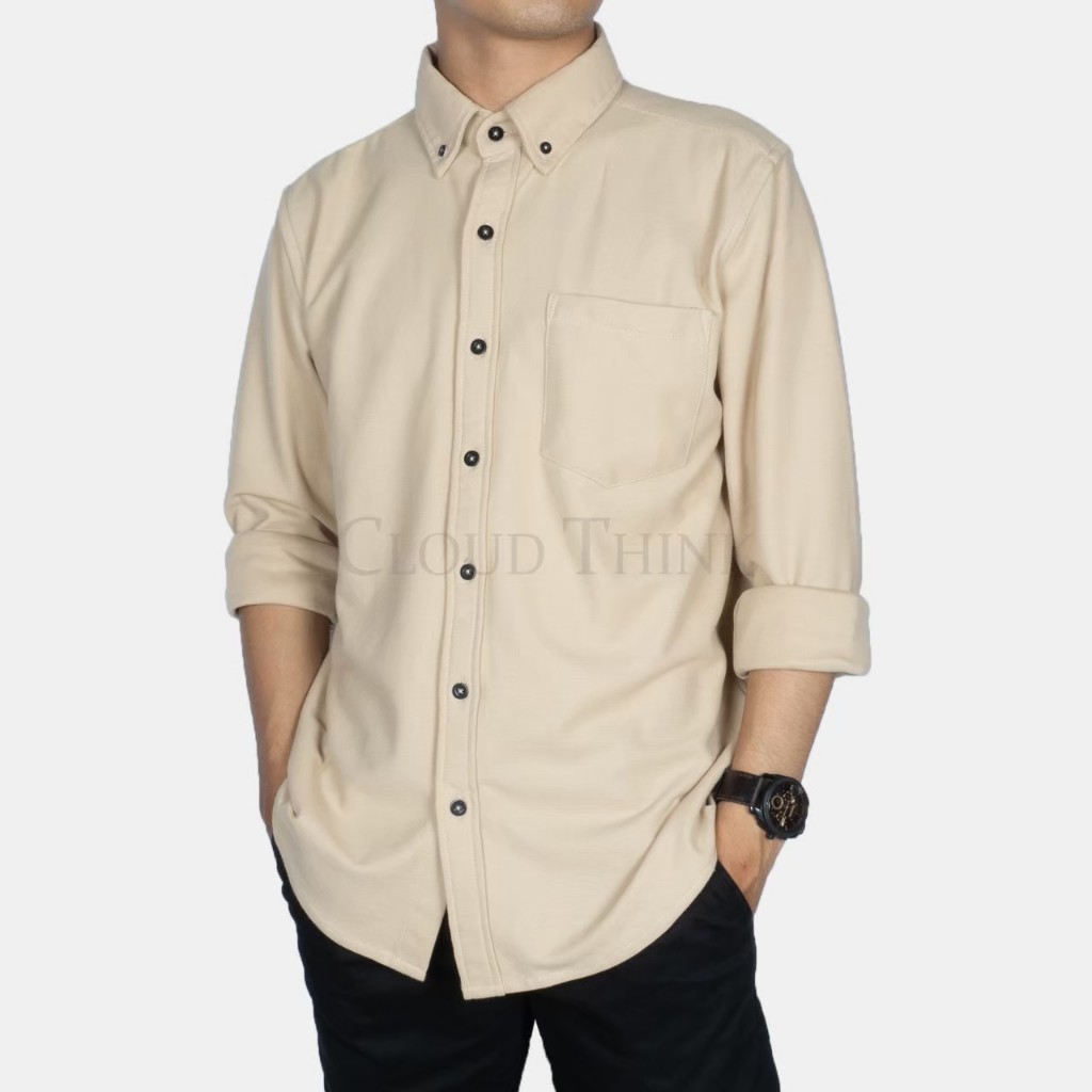 Kemeja Pria Lengan Panjang Big Size (size XXXL dan XXXXL) Original Brand Cloud Think bahan Pique