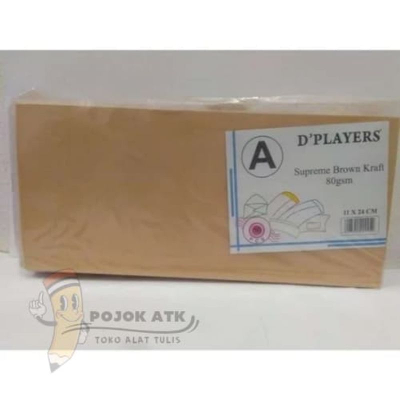 

Amplop Coklat D'Players Uk 11x24cm Isi 10pcs