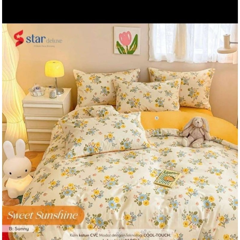 Sprei 200x200x50 180x200x40 Anti Geser Bahan Katun Cvc