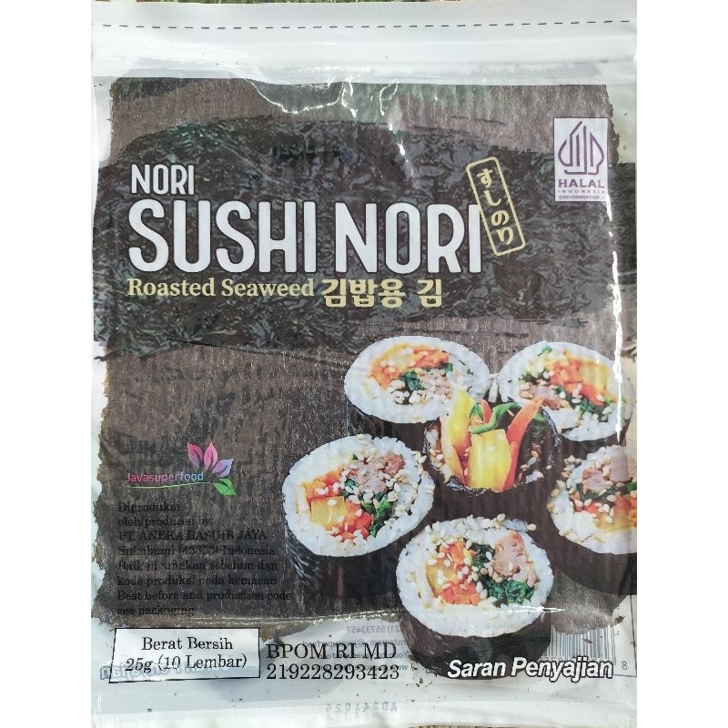 

Nori Sushi 10 Lembar halal Java sakao tokinori Seaweed rumput laut kulit sushi bungkus Kimbab Bento halal dry Seaweed termurah.