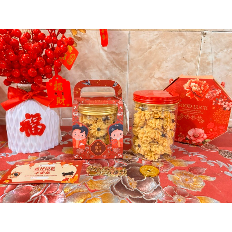 

Semprit Hampers CNY toples tabung / kue kering semprit Hampers Imlek