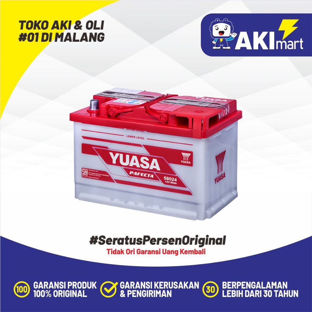 Aki Mobil Yuasa 58024 12V - 80AH 100% Original