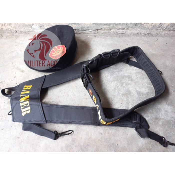 Kopel Baret Emblem Dlahrem Banser - Ikat Pinggang Banser - Perlengkapan Banser Set