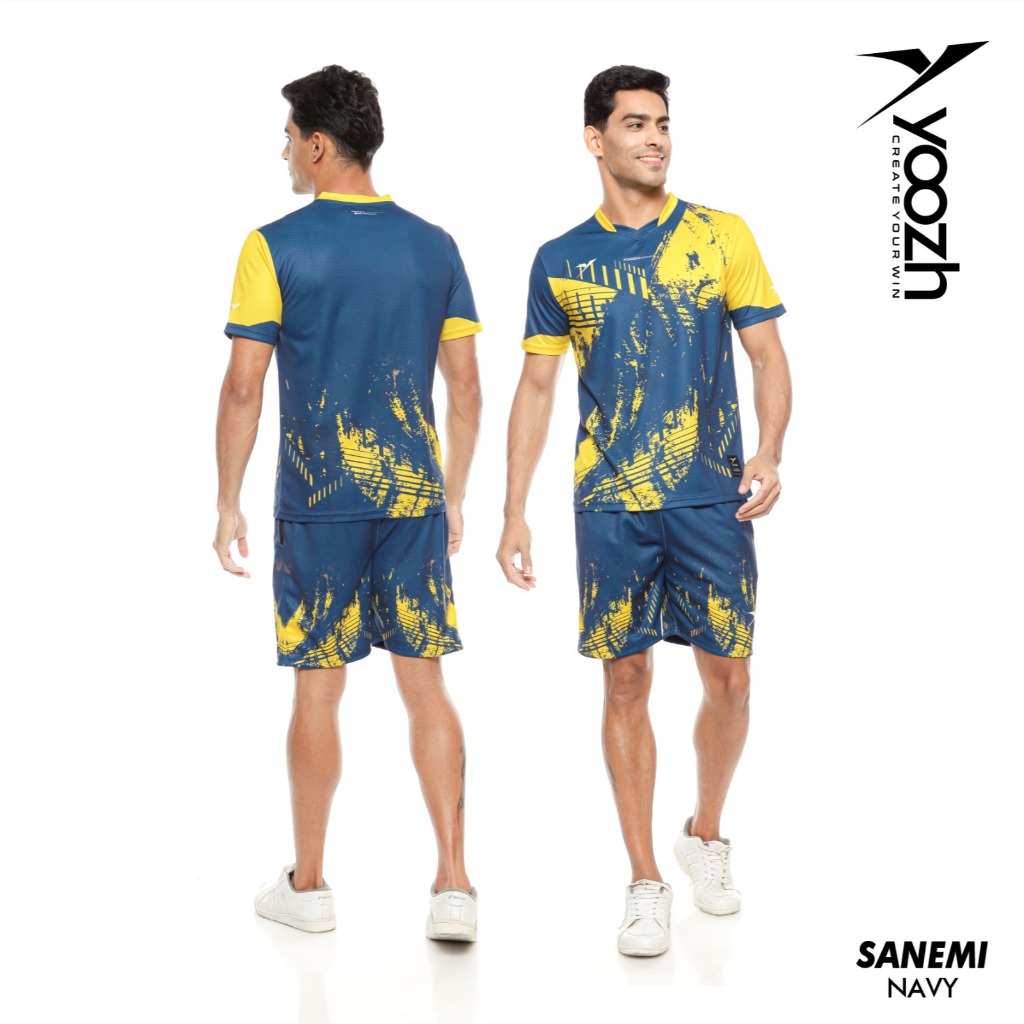 Jersey Yoozh SANEMI NAVY baju badminton celana badminton setelan kaos bulutangkis original