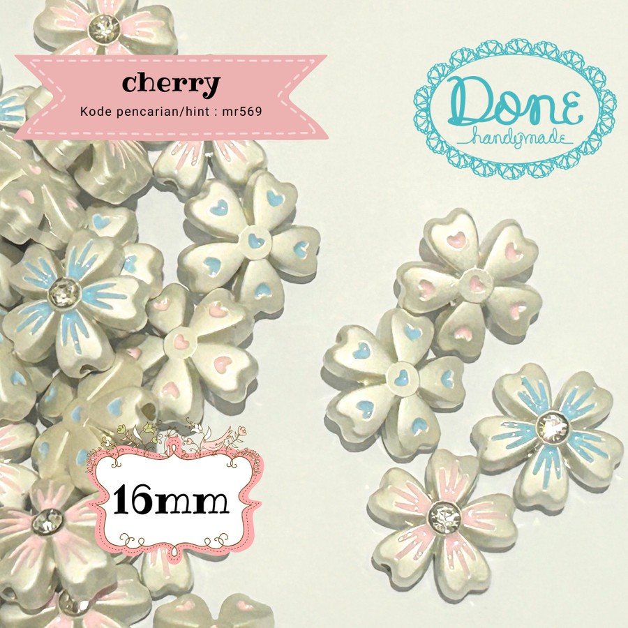 done handymade manik besi manik metal manik sakura cherry flower beads diy meronce strap phone manik