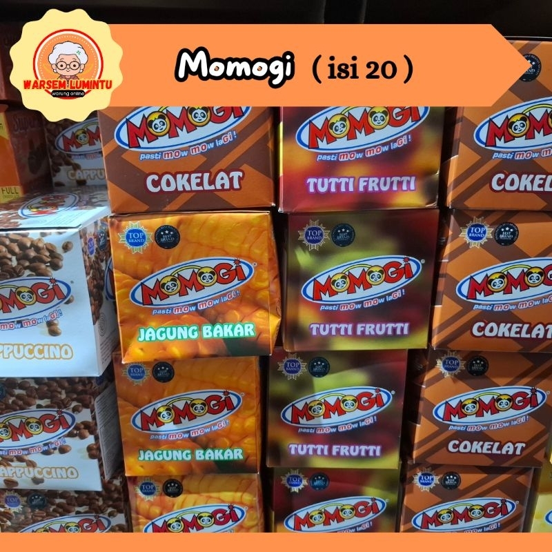 

Momogi Ori Cokelat Isi 20 Cokelat | Tutty Fruit | Jagung Bakar | Cappucino | Keju