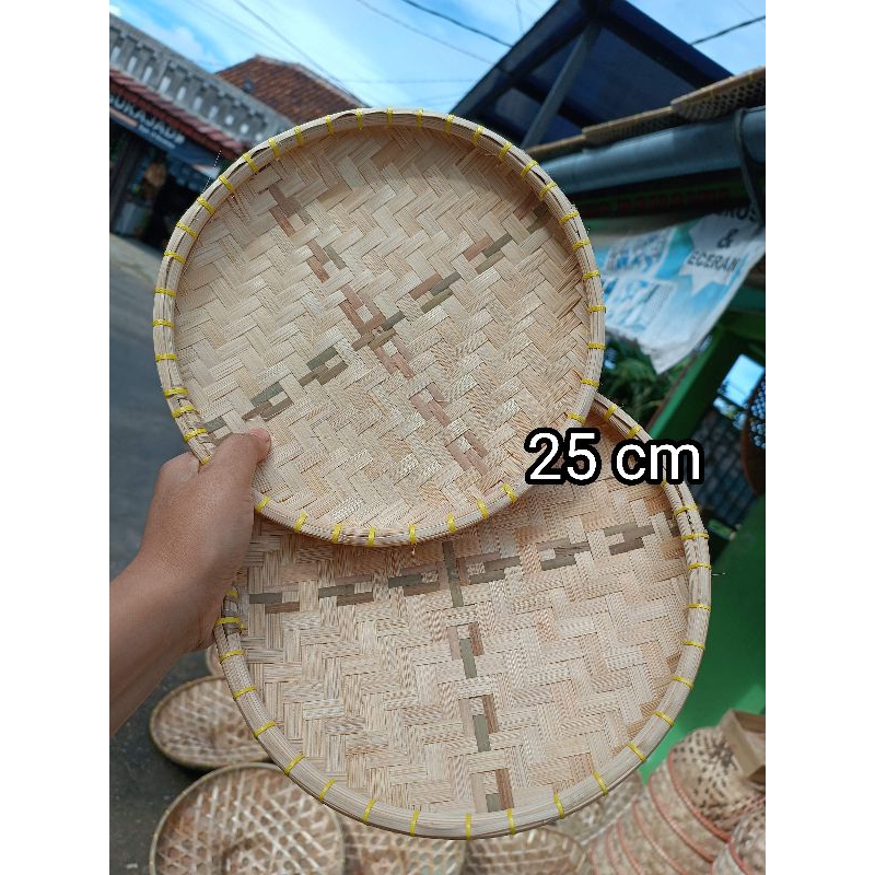 nampan bambu mini 25cm / tampah bambu kecil/ nyiru kecil