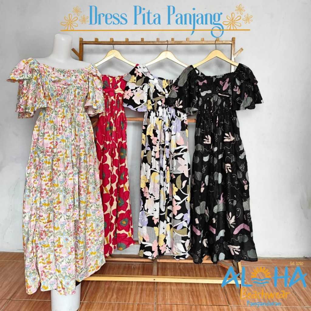 Dress Pita Panjang / Dress Pantai Panjang / Dress Pantai Aloha
