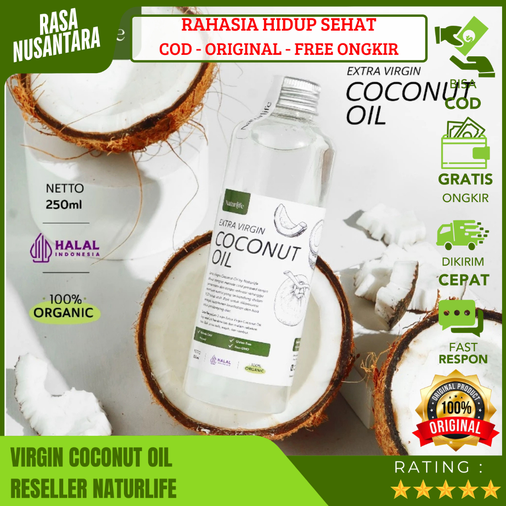 

NATURLIFE VIRGIN COCONUT OIL ORIGINAL ( FREE ONGKIR ) QUALITY VCO ASLI MURNI ORGANIK PREMIUM MINYAK KELAPA 100ML & 250ML & 500ML & 1000ML VIRGIN COCONUT OIL UNTUK RAMBUT & WAJAH & BAYI & MINUM BUKAN BLANTIKA