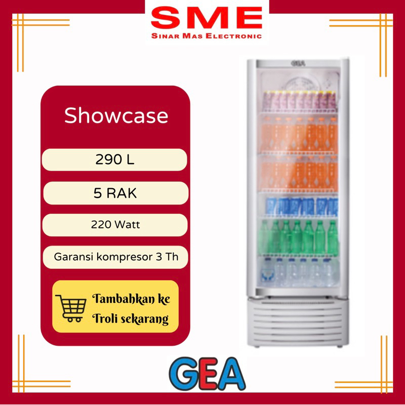 Showcase / Lemari Pendingin Minuman GEA 5 Rak 290 L