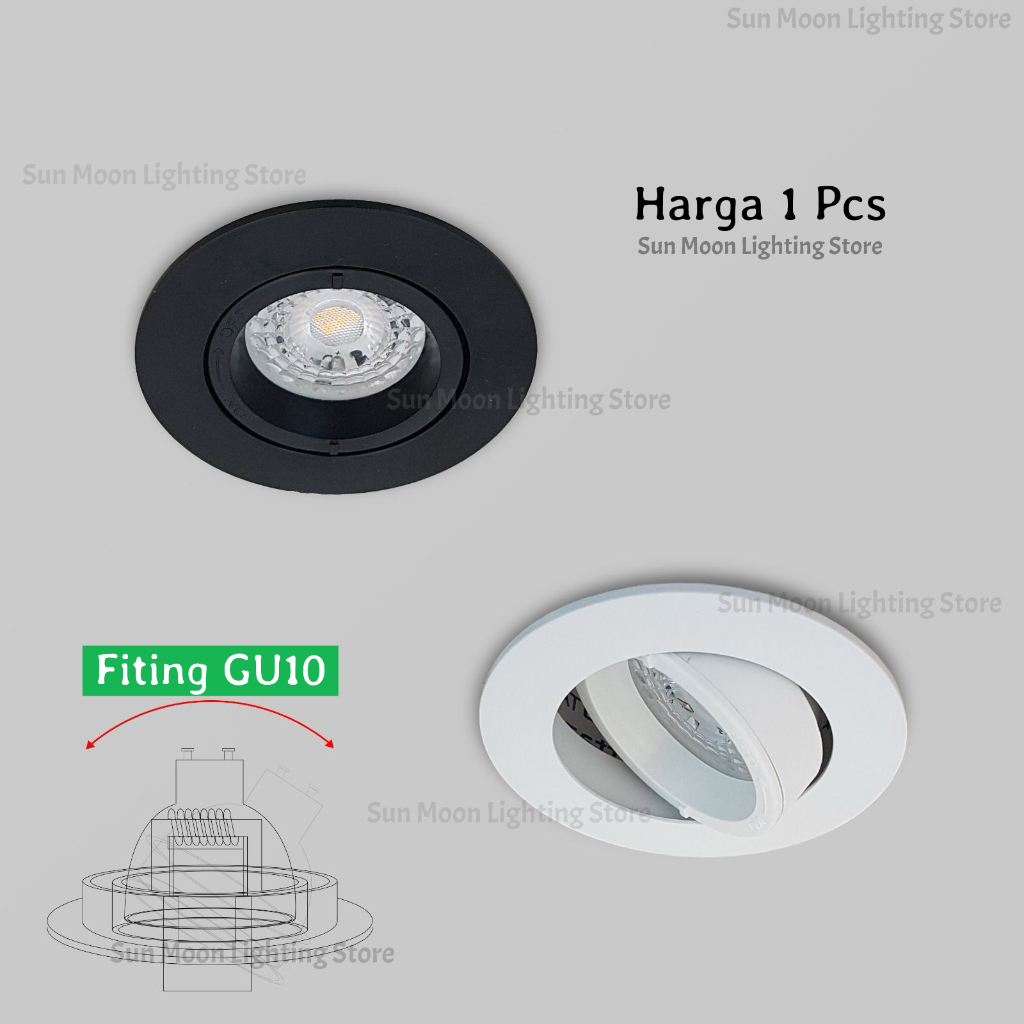 Lampu downlight led fiting GU10 rumah housing bahan aluminium inbow