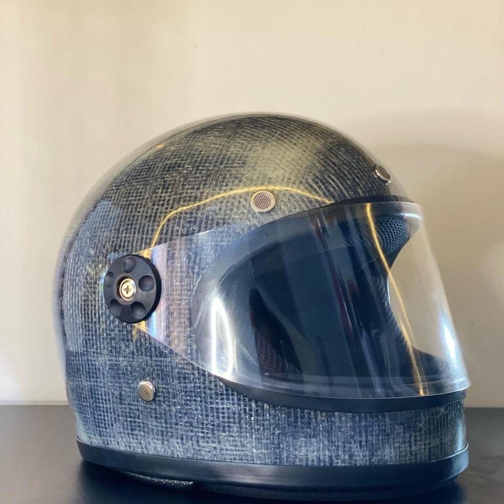 Helm Gringo Slim Custom RAW dengan Kaca Visor