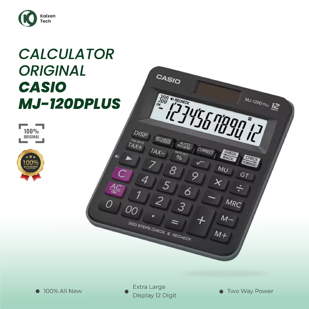 

Kalkulator Casio MJ 120D Plus Check & Correc 12 Digits Original Garansi Resmi
