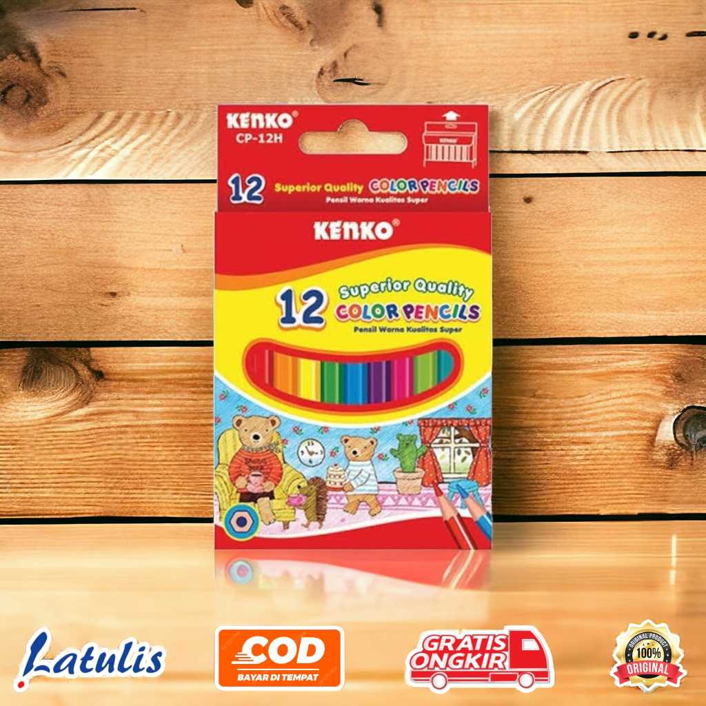 

Pensil 12 Warna Pendek Kenko Mini / Color Pencil CP-12H Half Paper Box Classic (3set )