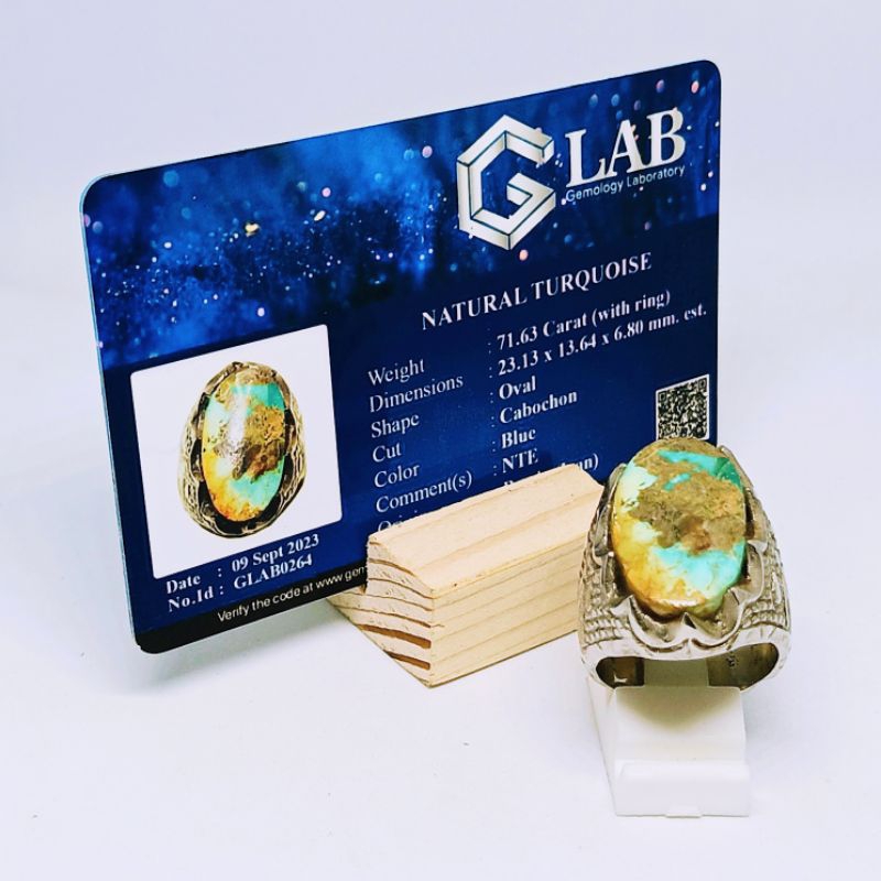 Cincin Natural Pirus Persia (Turquoise) + Memo