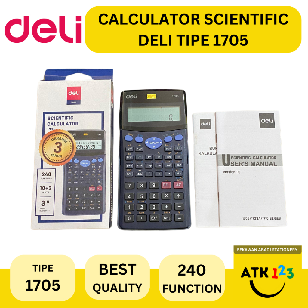 

Kalkulator Ilmiah Calculator Scientific Deli 1705 240 Functions