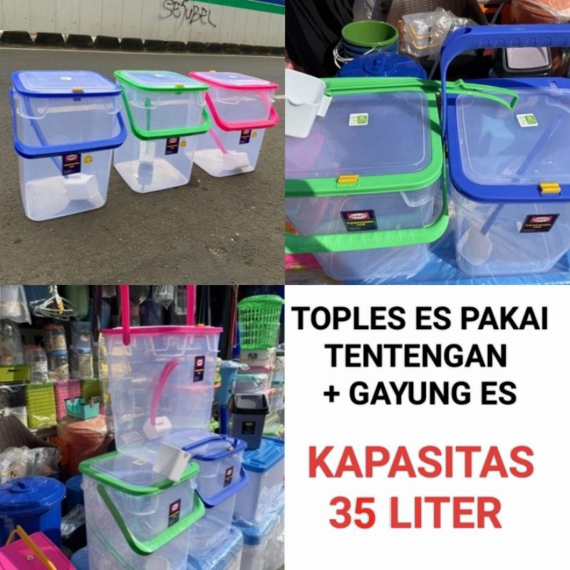 toples es tempat es buah aquarium es buah kapasitas 35 Liter SHINPO
