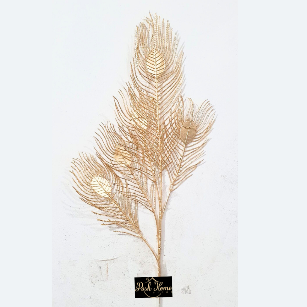 Bulu Merak Baru /Golden leaf Home Decoration/ Daun Dekorasi Rumah
