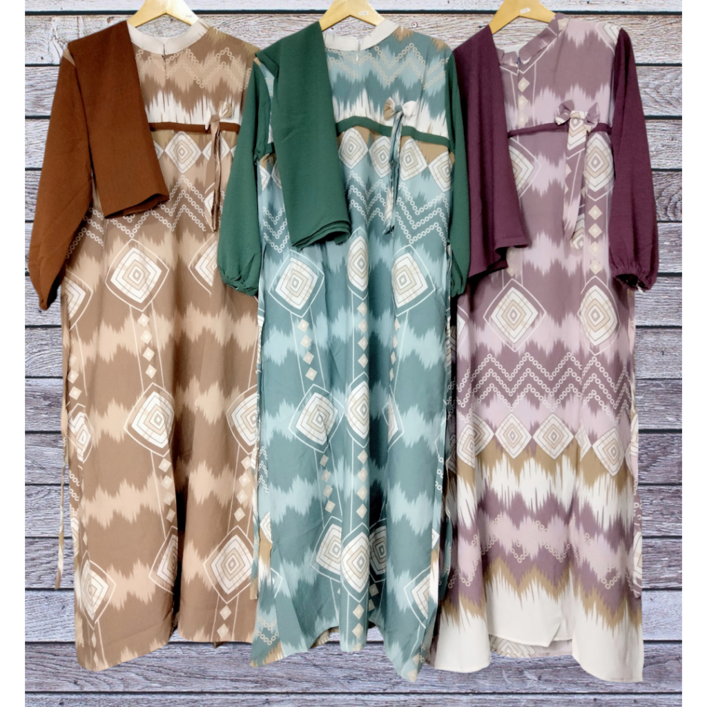 Gamis Set Hijab Segi Empat