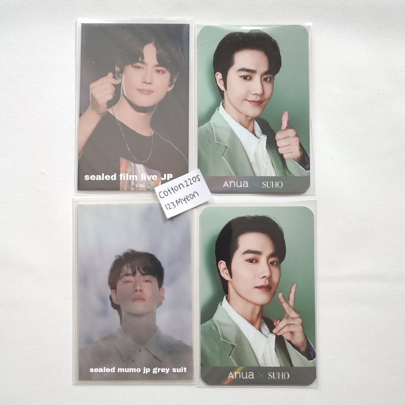 OFFICIAL PC PHOTOCARD SUHO JUNMYEON STICKER MUMO JP JAPAN GREY SUIT KPOP MERCH MERCHANDISE STUFF