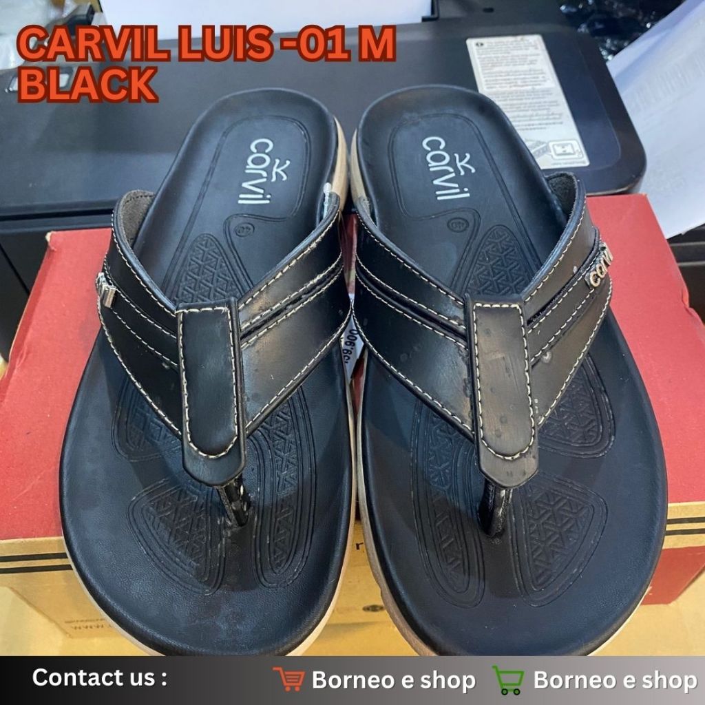 [BISA COD] sandal CARVIL 100% original/ sandal pria/sandal pria/sandal fashion CARVIL LUIS-01 M BLAC