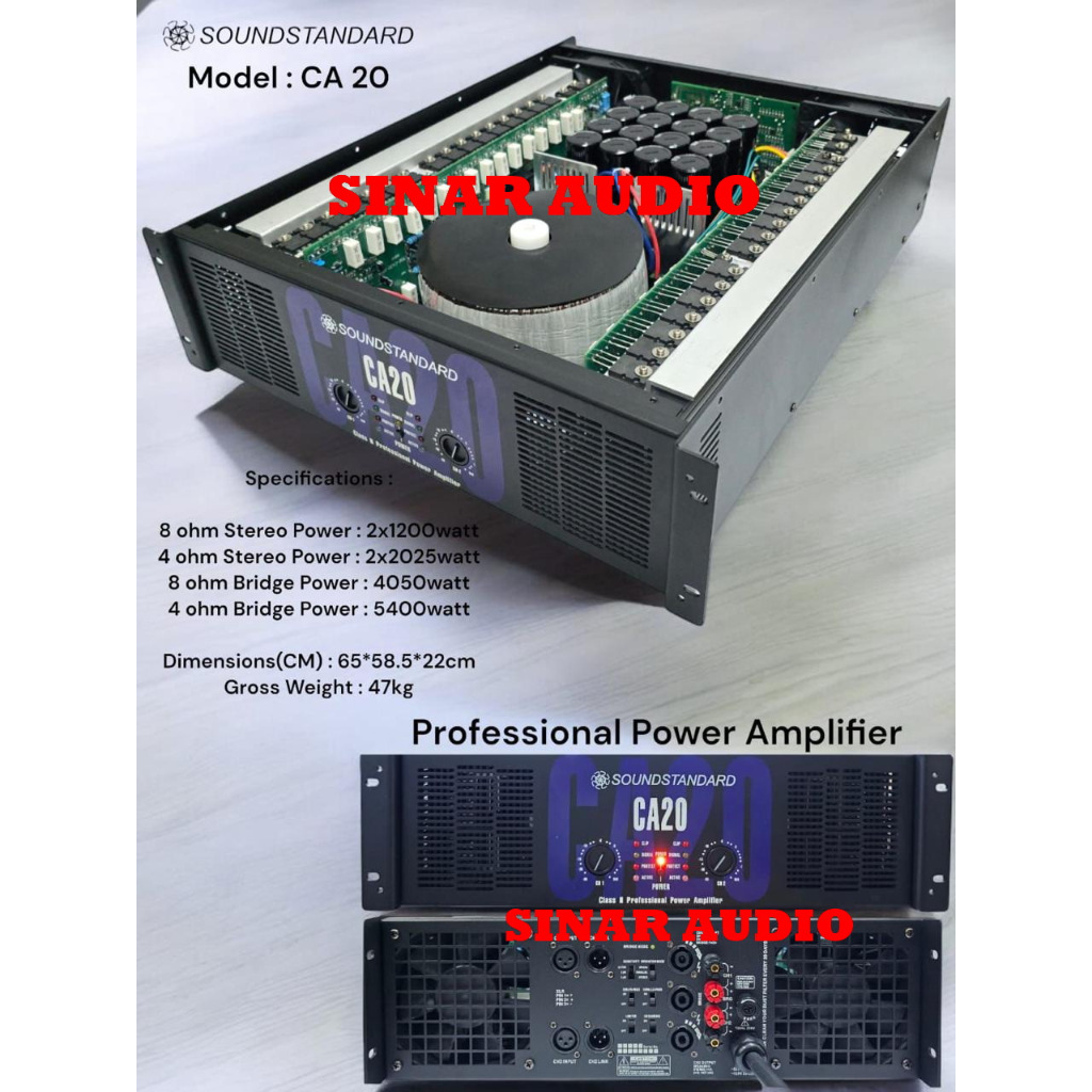 POWER AMPLI SOUNDSTANDARD CA20 SOUNDSTANDARD CA 20 MODEL BODY PANJANG