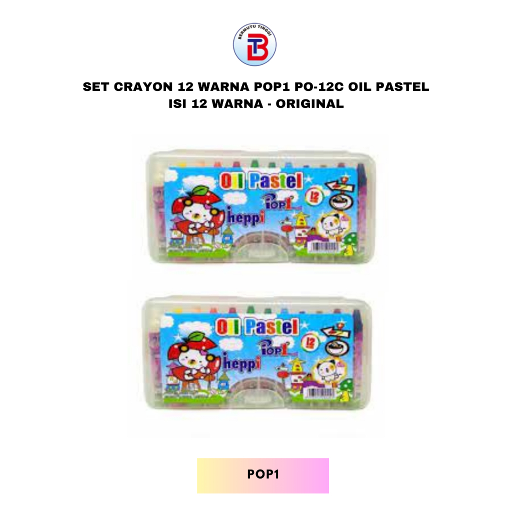 

Set Crayon 12 Warna POP1 PO-12C Oil Pastel Isi 12 Warna - Original