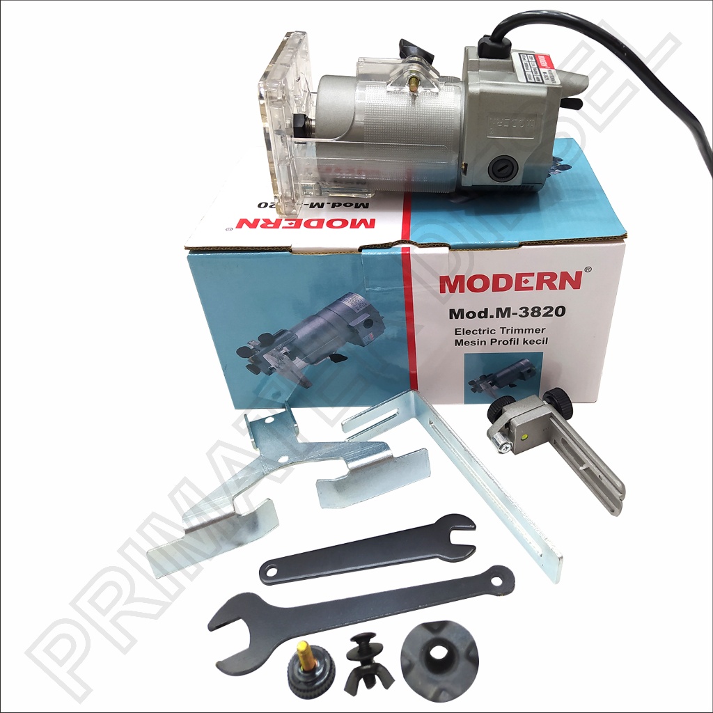 (MODERN M-3820) Mesin Profil M3820 MODERN Kayu 6mm Listrik 440 Watt / Electric Router Trimmer Ukir L