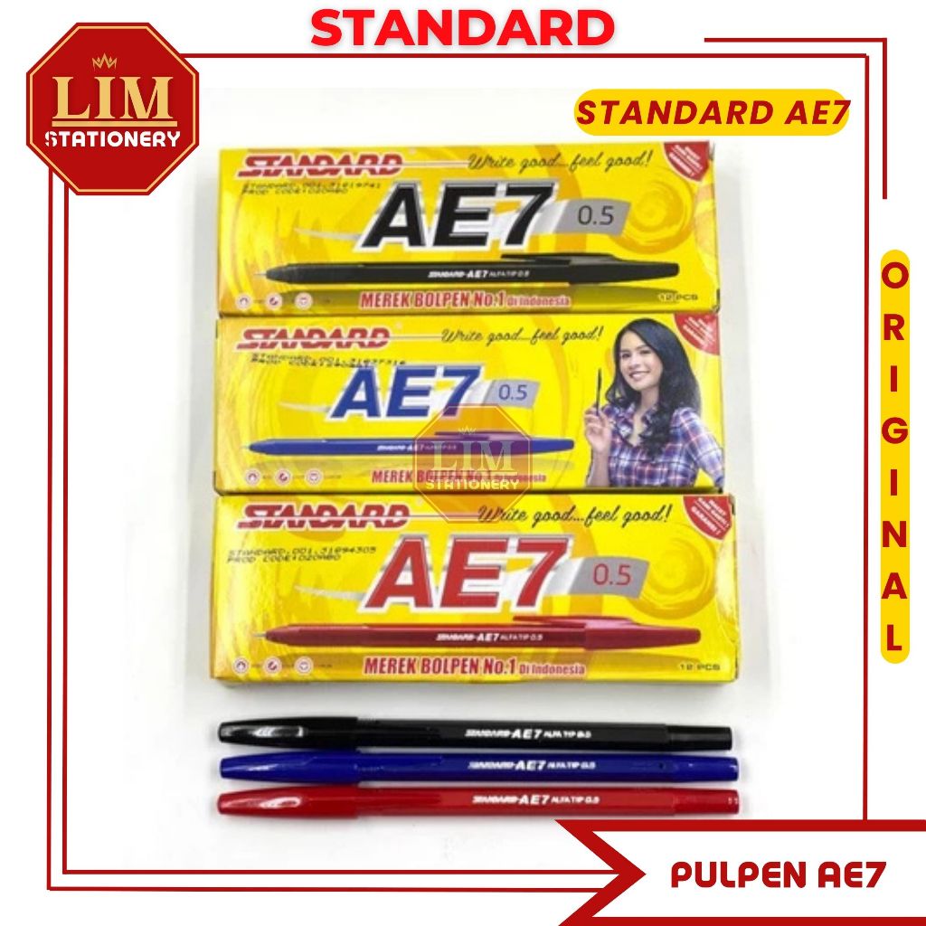 

12PCS ORIGINAL Pulpen Standard AE7 - 12PCS/1PAK