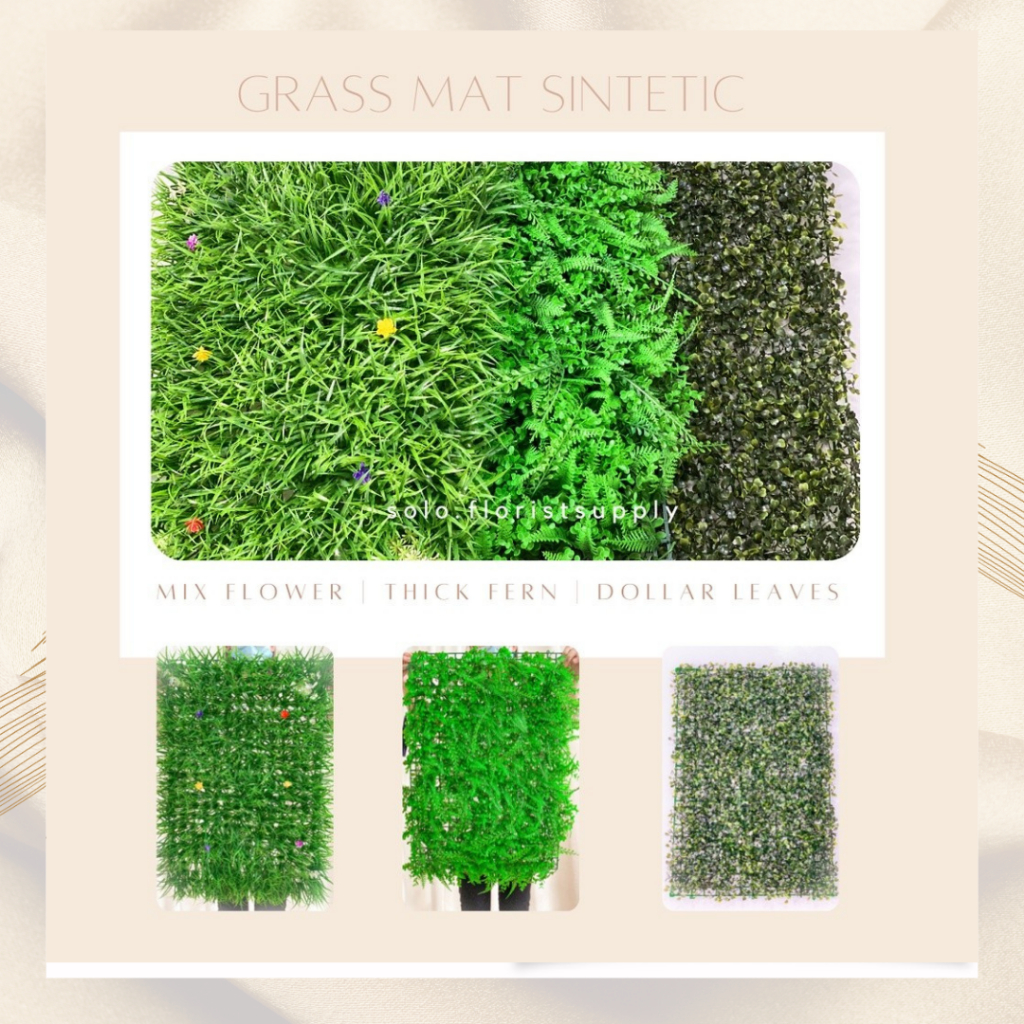 GRASS MAT SINTETIC / Daun alaska / Daun diNding / Dekorasi cafe papan daun papan rumput sintetis rum
