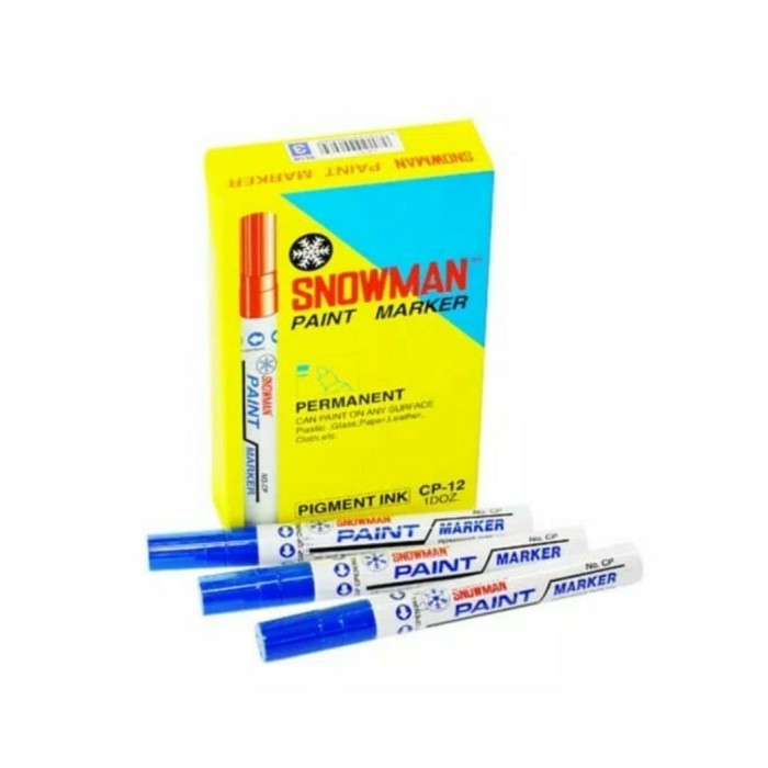 

paint marker snowman biru cp-12 perpack / spidol snowman biru permanent medium tip