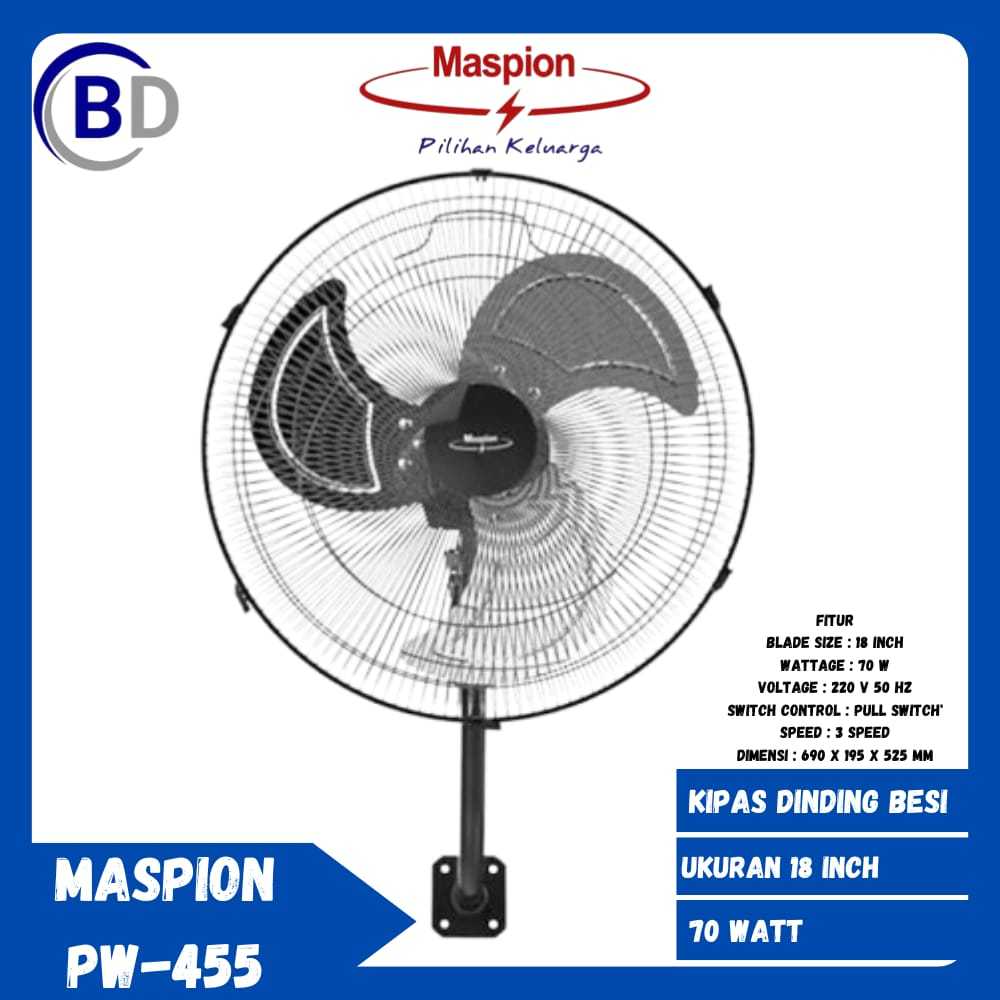 Kipas Angin Dinding Maspion PW 455 Power Fan Kipas Tornado