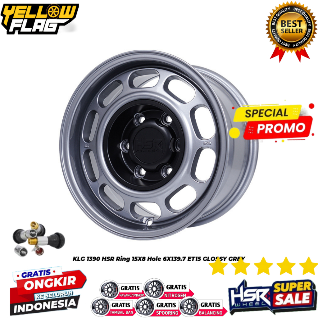 VELG RACING MODEL KALENG R15 HSR KLG R15X8 PCD 6X139.7 TERBARU