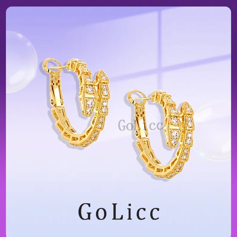Anting Tindik - Anting Ular Moissanite Emas 18K - Anting Wanita - Anting Emas Asli - GoLicc