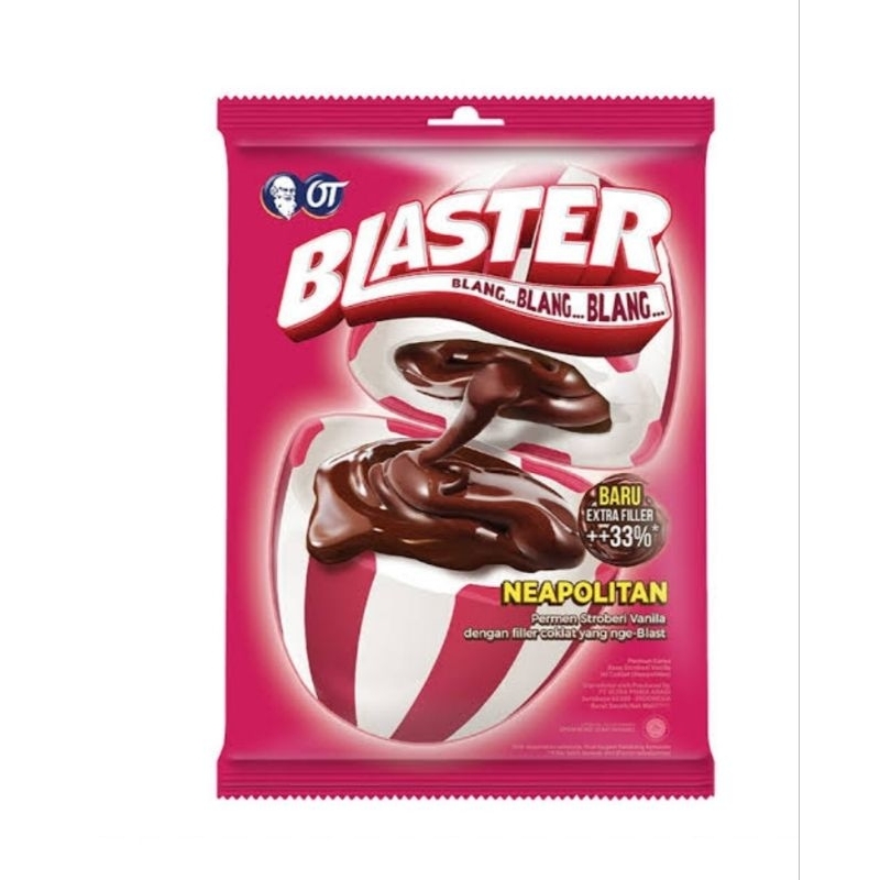 

Blaster Neapolitan Permen Strawberry Vanila bag 96 gram