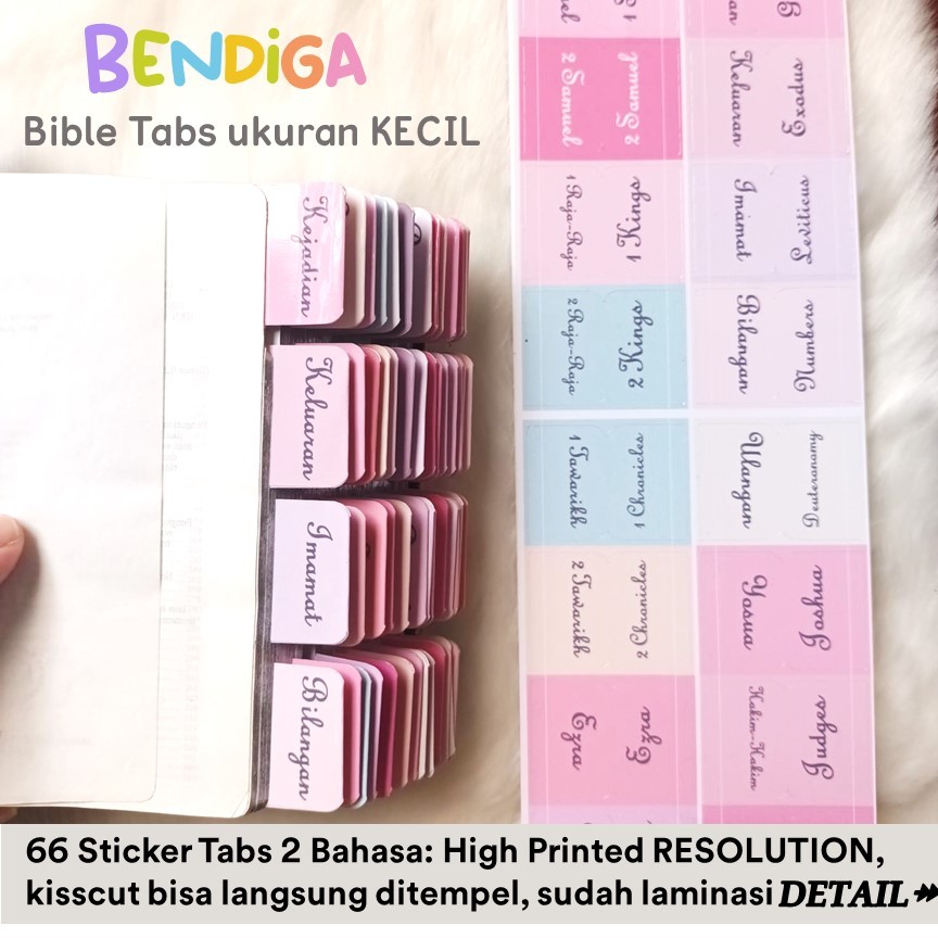 

[BENDIGA GBU KECIL- CREAMY PINK dan PLAIN] Stiker Index Alkitab Dua Bahasa TB Ukuran Kecil Holy Bible New International Version (NIV) - Ukuran Kecil
