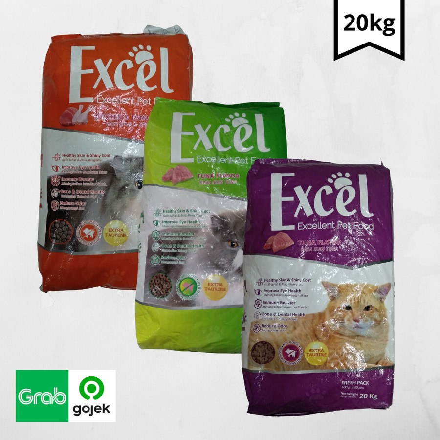 Excel 20kg Makanan Kucing Kering Karungan