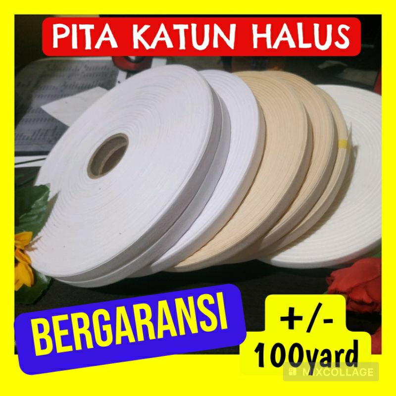 

Label Pita Katun Polos Halus 100yard