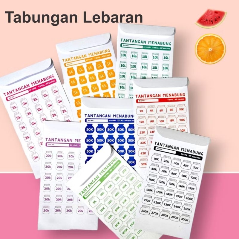 

[10pcs] Amplop Keuangan Savings Targeting Challenge/ Amplop Target Money 30days/ Amplop Bulanan Uang Menabung Tabungan