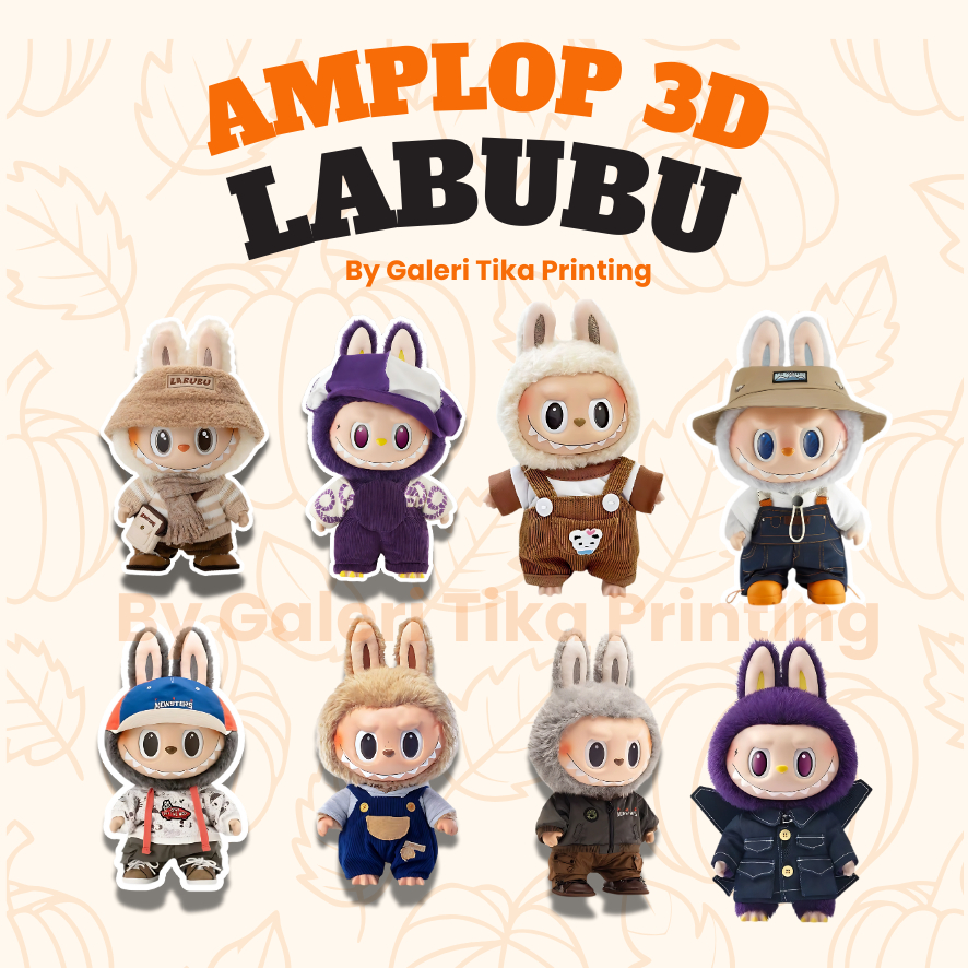 

(5pcs) AMPLOP 3D LABUBU LUCU MINI HAMPERS by Galeri Tika Printing