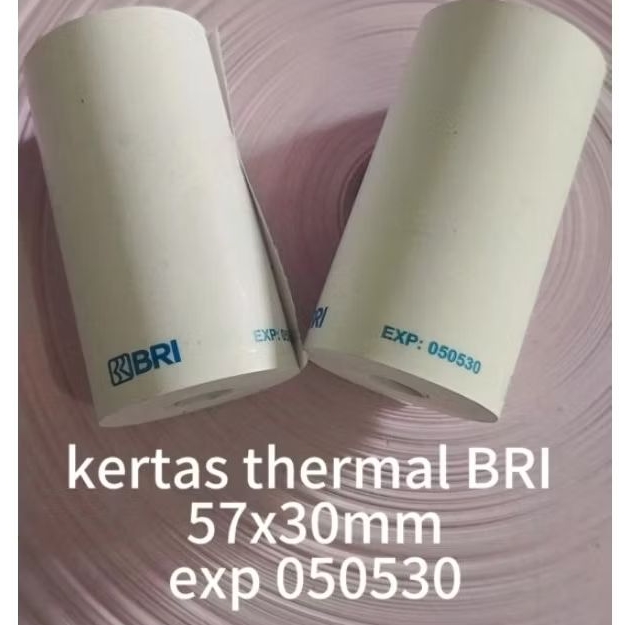 

paket 1 kg isi 30 rol kertas thermal logo BRI 58x30mm Exp 050530