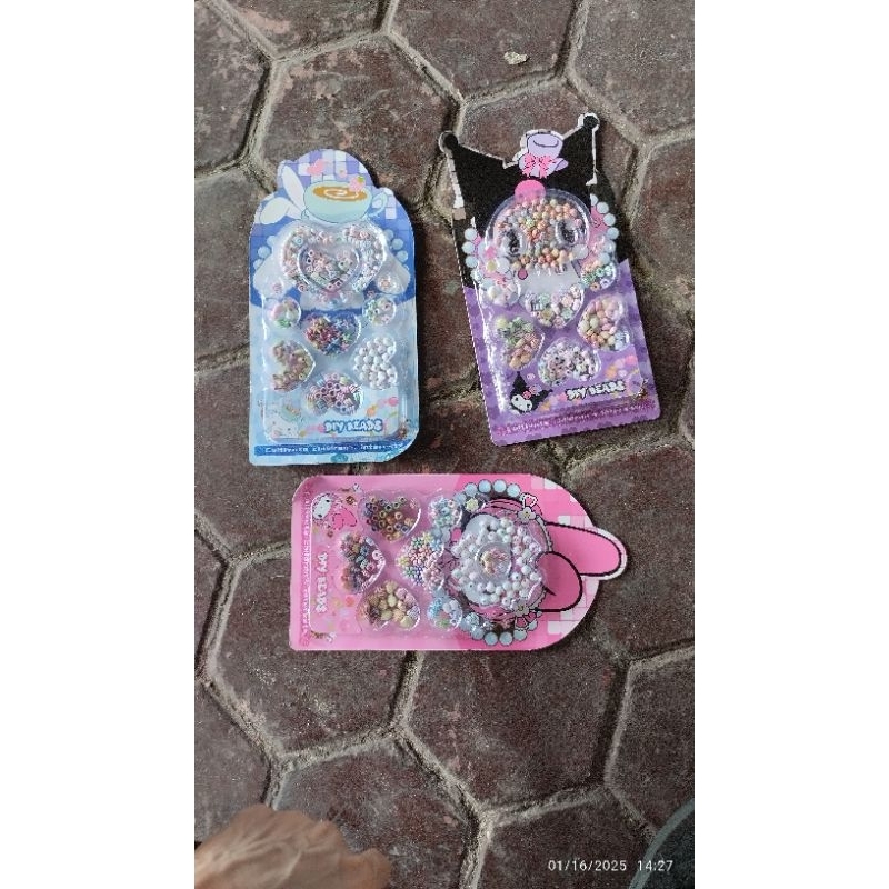 oketoys mainan aktivitas DIY aksesoris mini beads set ronce/ manik gelang kalung sanrio diy beads