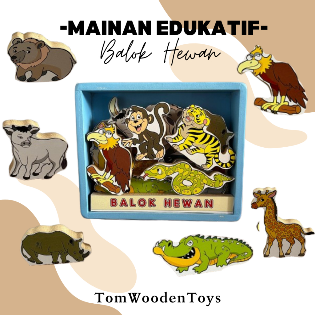 Mainan Edukatif Balok Hewan Mainan Anak