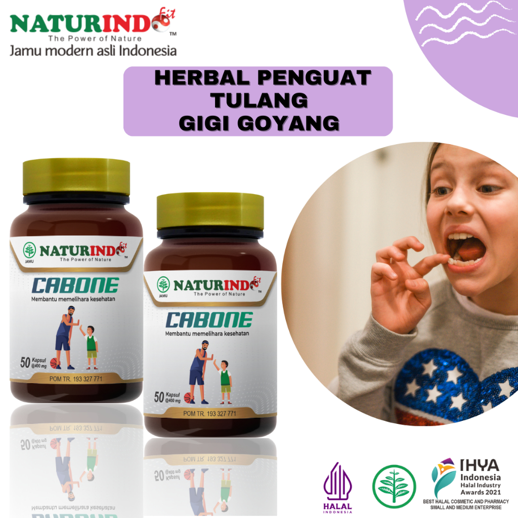 CABONE Herbal Penguat Tulang Gigi, Herbal Gigi Goyang, Nutrisi Tulang CABONE Original Naturindo
